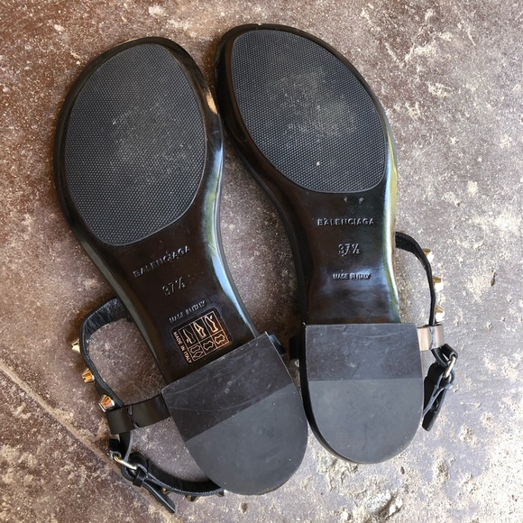 Balenciaga Black Studded Thong Sandal - Picture 5 of 7